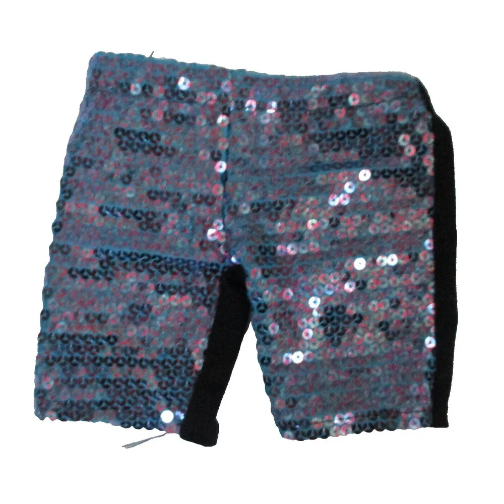 Build A Bear Workshop Black Leggings With Purple Sequins Front